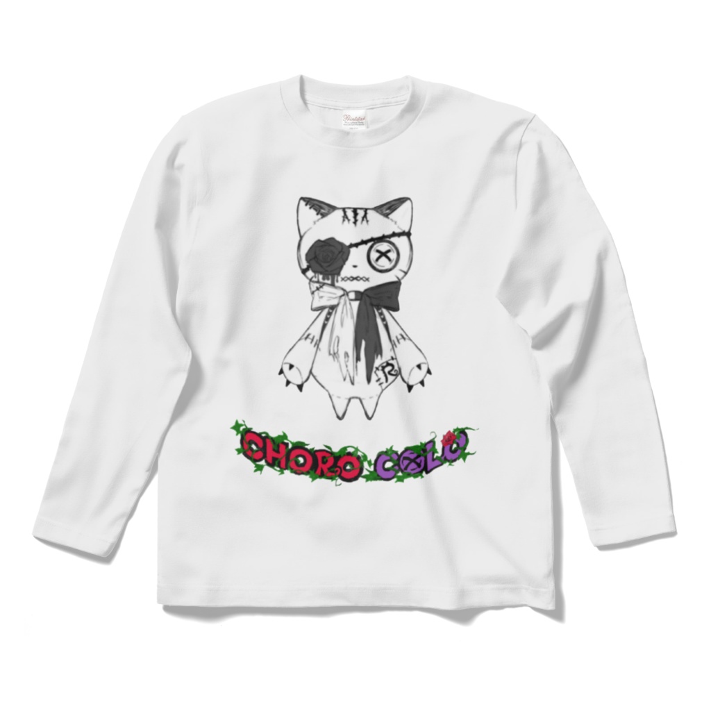 リンクル ロングTシャツ(ロゴ有・白猫ver.)