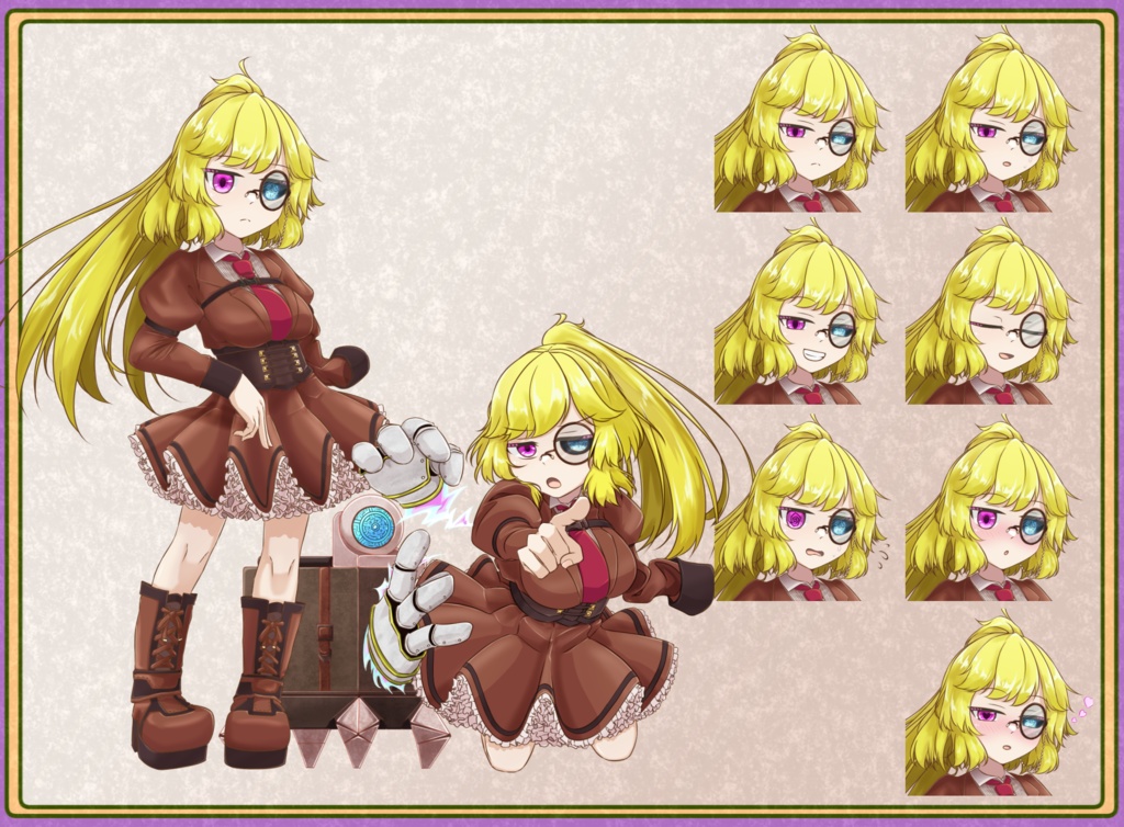 ジト目でスチームパンク系の隻腕な女の子