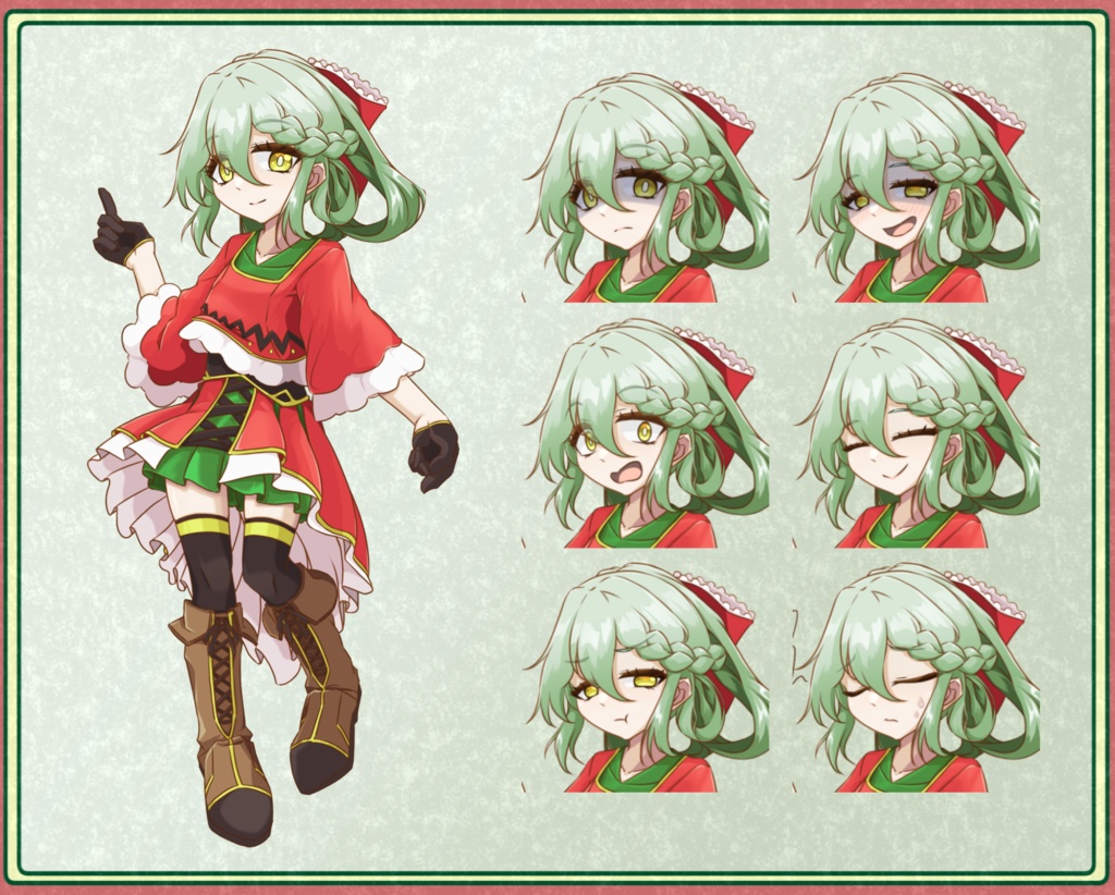 クリスマスカラーな垂れ目の女の子