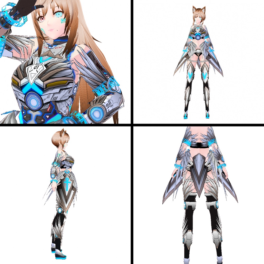 【旧作無料!】VRoid用 2色展開 サイバーアーマー 天輪 - Cyber Armor "HALO"