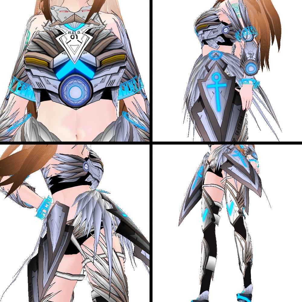 【旧作無料!】VRoid用 2色展開 サイバーアーマー 天輪 - Cyber Armor "HALO"