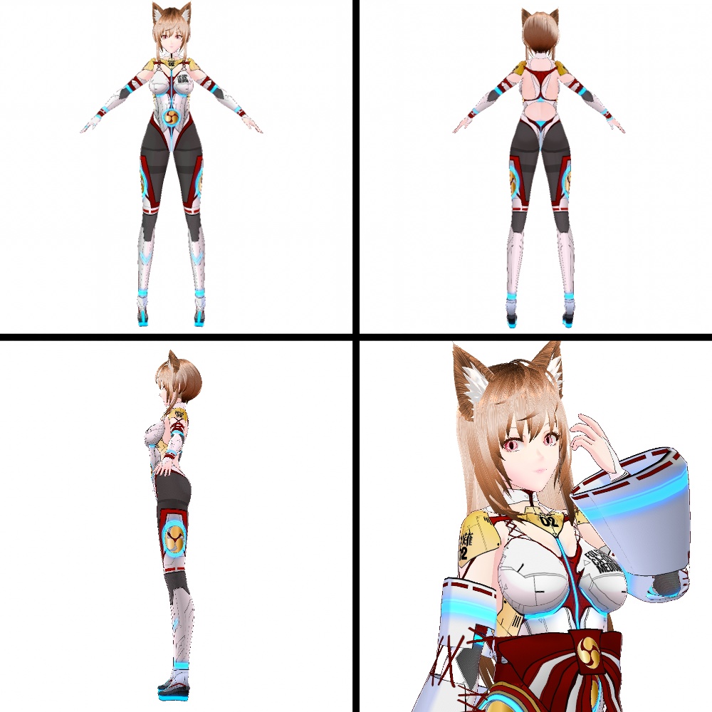 【旧作無料!】VRoid用 2色展開 サイバーアーマー 神薙 - Cyber Armor "MEDIUM"