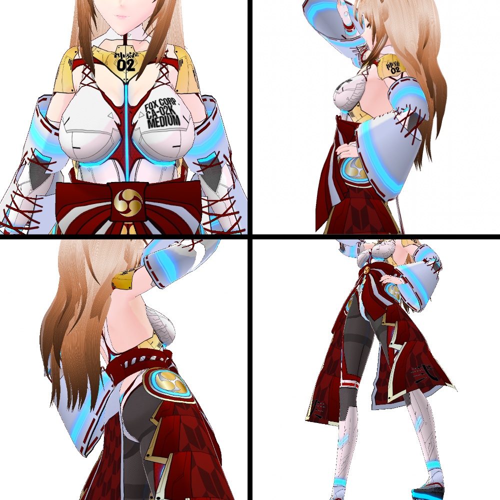 【旧作無料!】VRoid用 2色展開 サイバーアーマー 神薙 - Cyber Armor "MEDIUM"