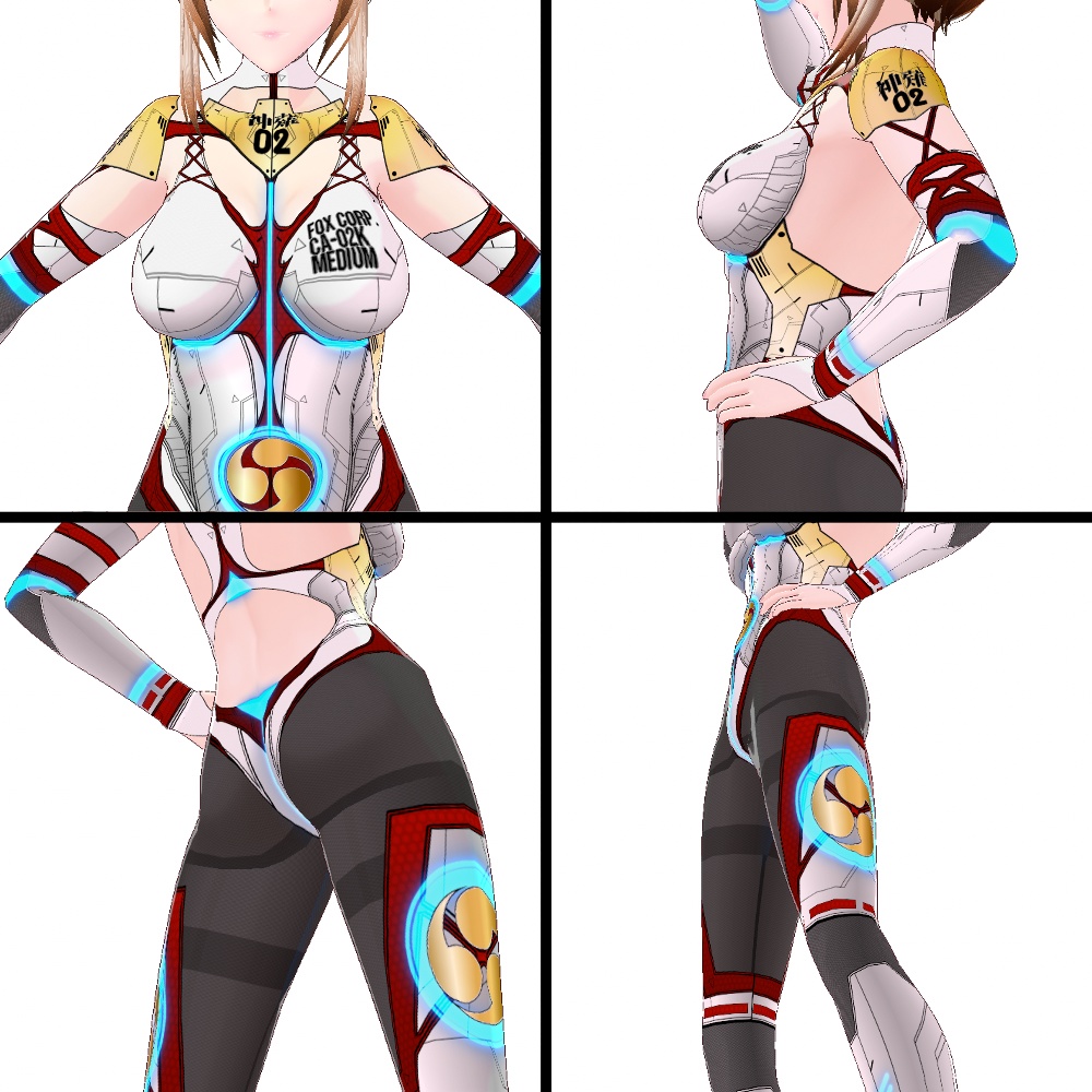 【旧作無料!】VRoid用 2色展開 サイバーアーマー 神薙 - Cyber Armor "MEDIUM"