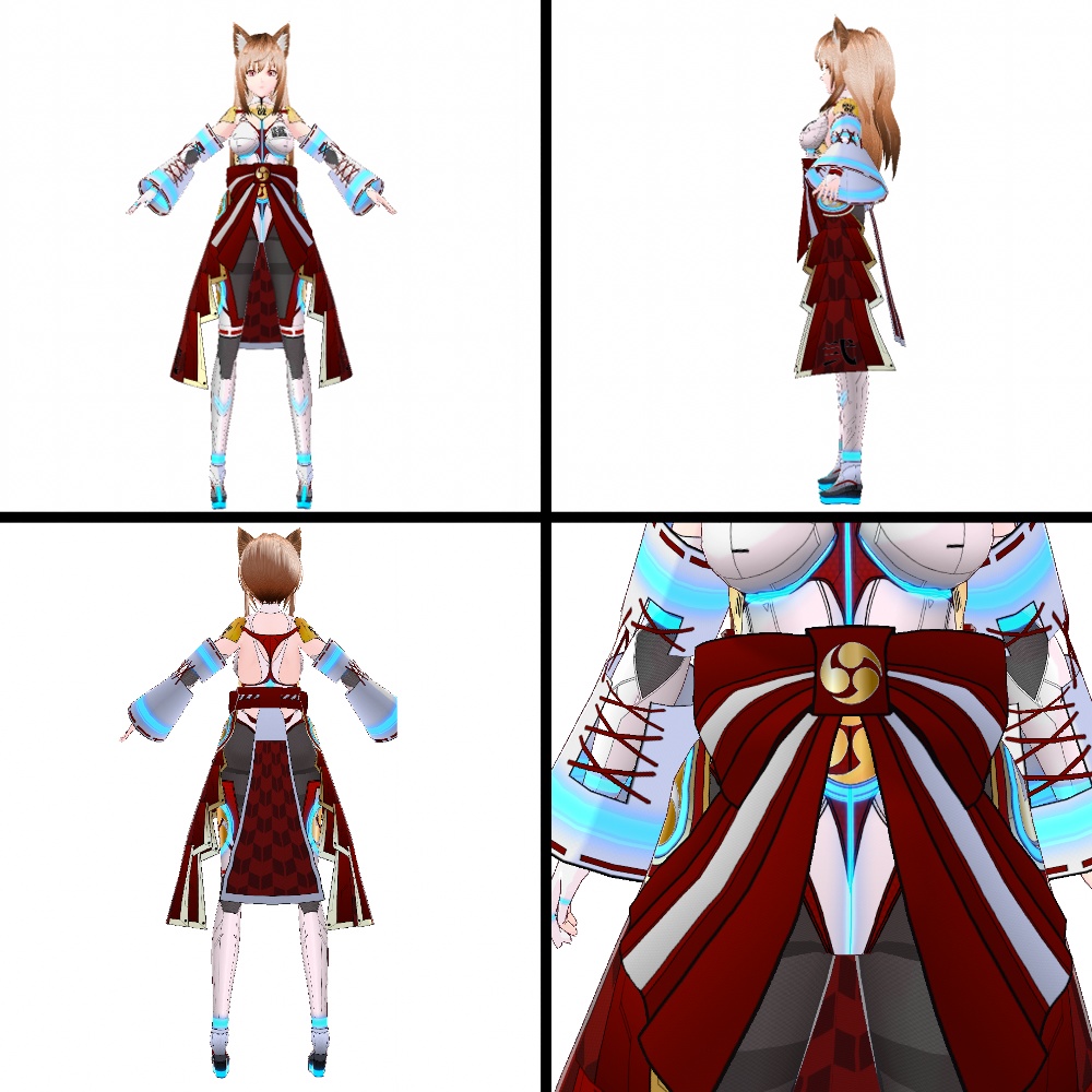 【旧作無料!】VRoid用 2色展開 サイバーアーマー 神薙 - Cyber Armor "MEDIUM"