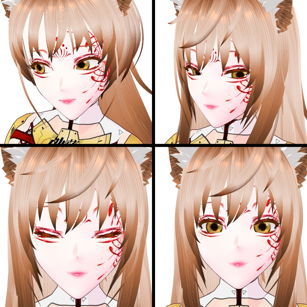 VRoid用 狐の嫁入り彼岸花メイクセット - Red Spider Lily Face Paint Set