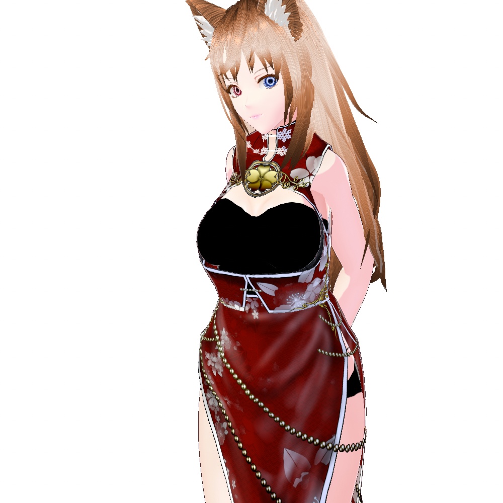 VRoid用 5色展開 和柄桜チャイナドレス - "Sakura" Cheongsam