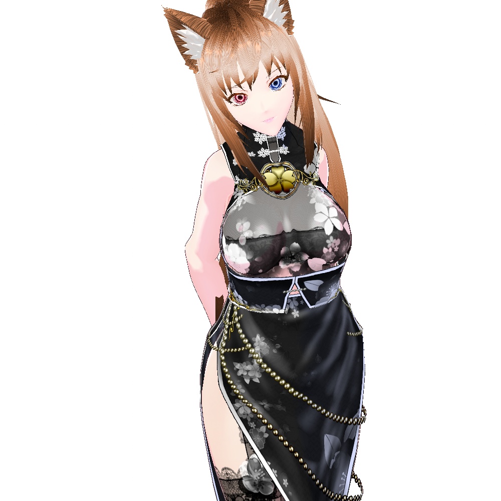 VRoid用 5色展開 和柄桜チャイナドレス - "Sakura" Cheongsam