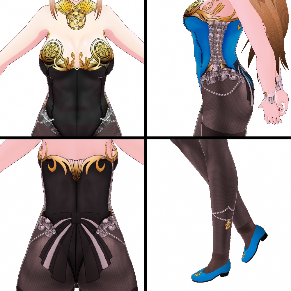 【旧作無料!】VRoid用 3色展開 デコレーションバニーガール - Decorated Bunny Girl