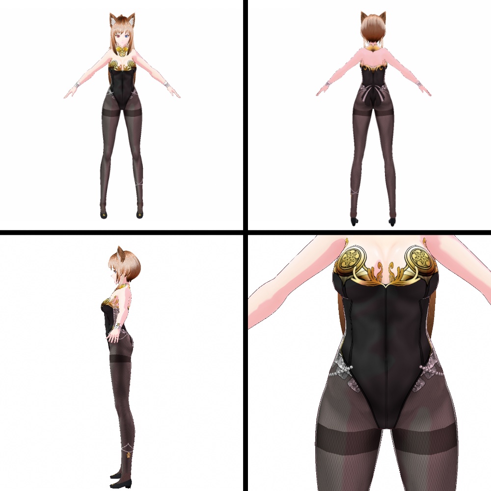 【旧作無料!】VRoid用 3色展開 デコレーションバニーガール - Decorated Bunny Girl