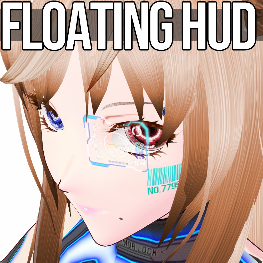 VRoid用 サイバーフローティングHUD - Cyber Floating HUD