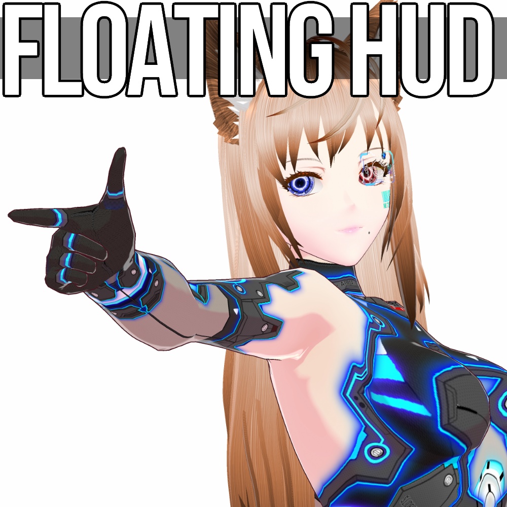 VRoid用 サイバーフローティングHUD - Cyber Floating HUD