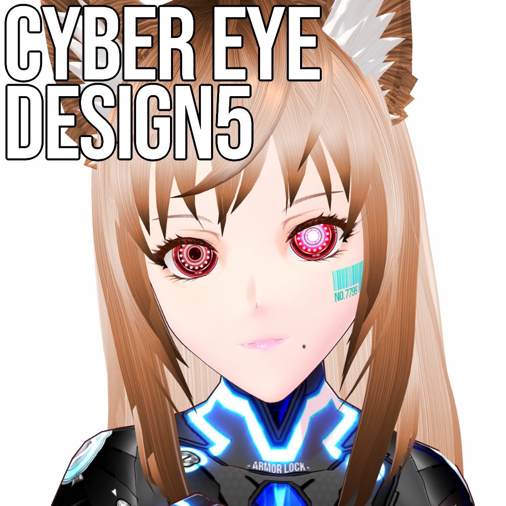 VRoid/VRC 色調変更可能 サイバーアイ タイプ5 瞳テクスチャ - Cyber Eyes Design 5