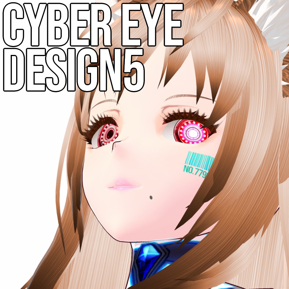 VRoid/VRC 色調変更可能 サイバーアイ タイプ5 瞳テクスチャ - Cyber Eyes Design 5