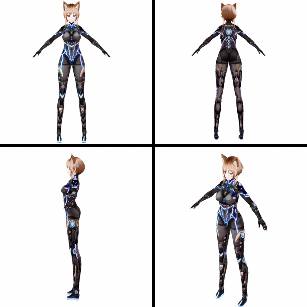 VRoid用 サイバーアーマー 第二世代 影狼 - Cyber Armor 2nd GEN. "Schatten Wolf"