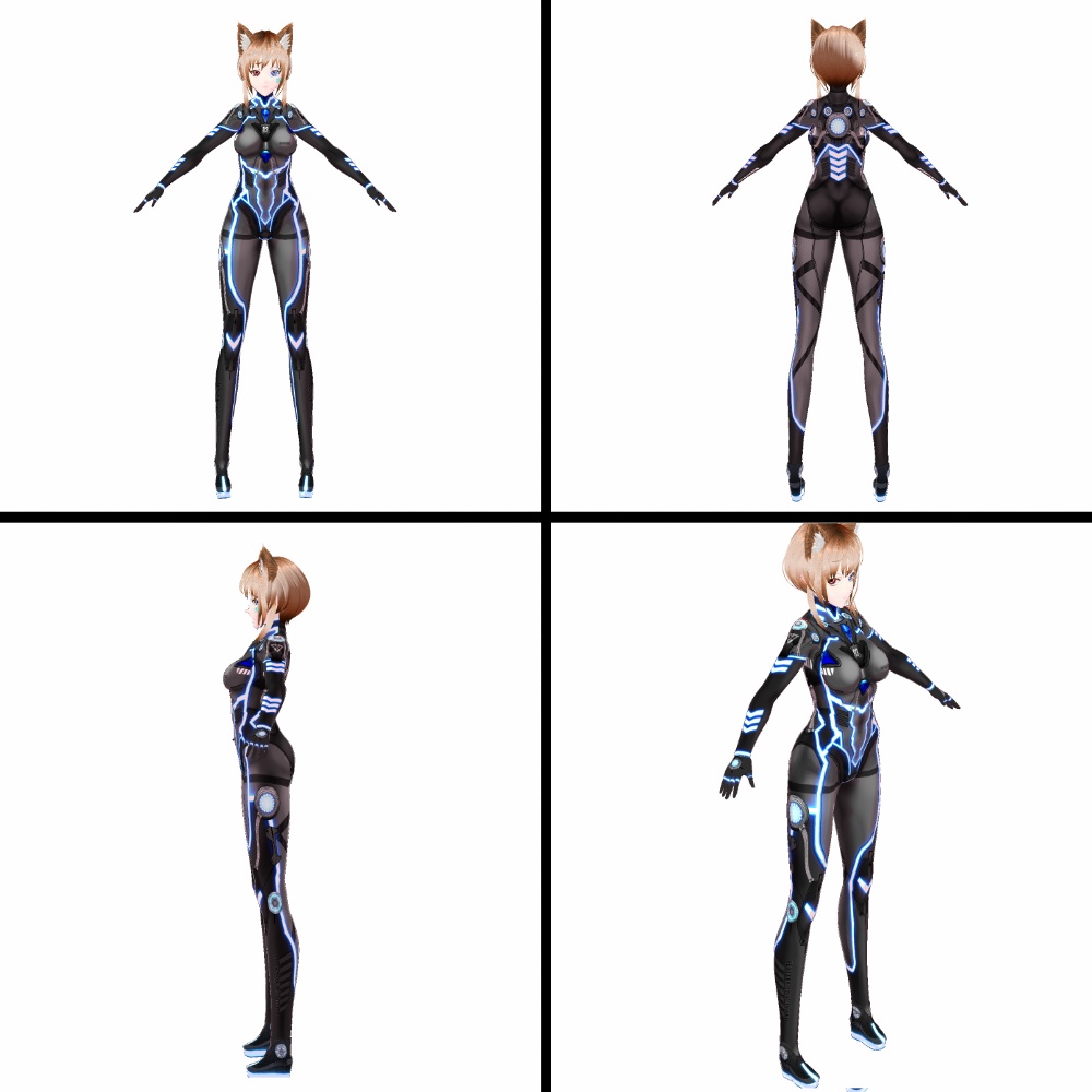 VRoid用 サイバーアーマー 第二世代 影狼 - Cyber Armor 2nd GEN. "Schatten Wolf"