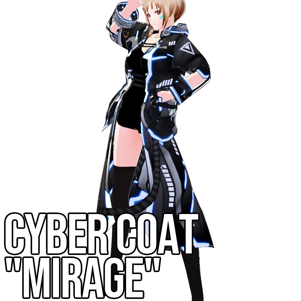 【旧作無料!】VRoid用 サイバーコート 蜃気楼 - Cyber Coat "Mirage"