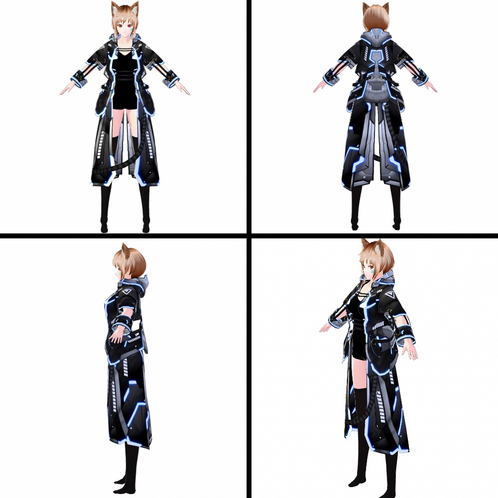 【旧作無料!】VRoid用 サイバーコート 蜃気楼 - Cyber Coat "Mirage"