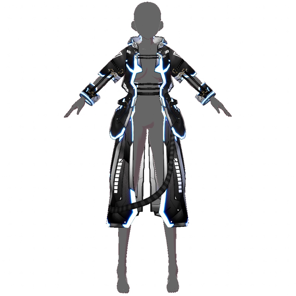 【旧作無料!】VRoid用 サイバーコート 蜃気楼 - Cyber Coat "Mirage"