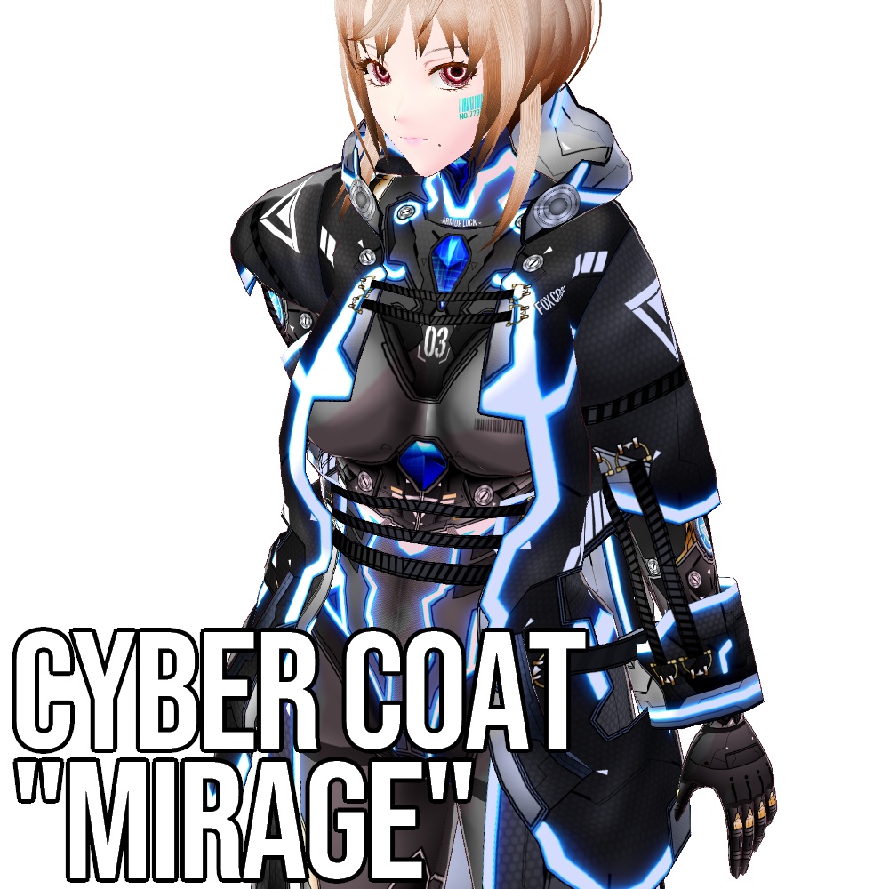 【旧作無料!】VRoid用 サイバーコート 蜃気楼 - Cyber Coat "Mirage"