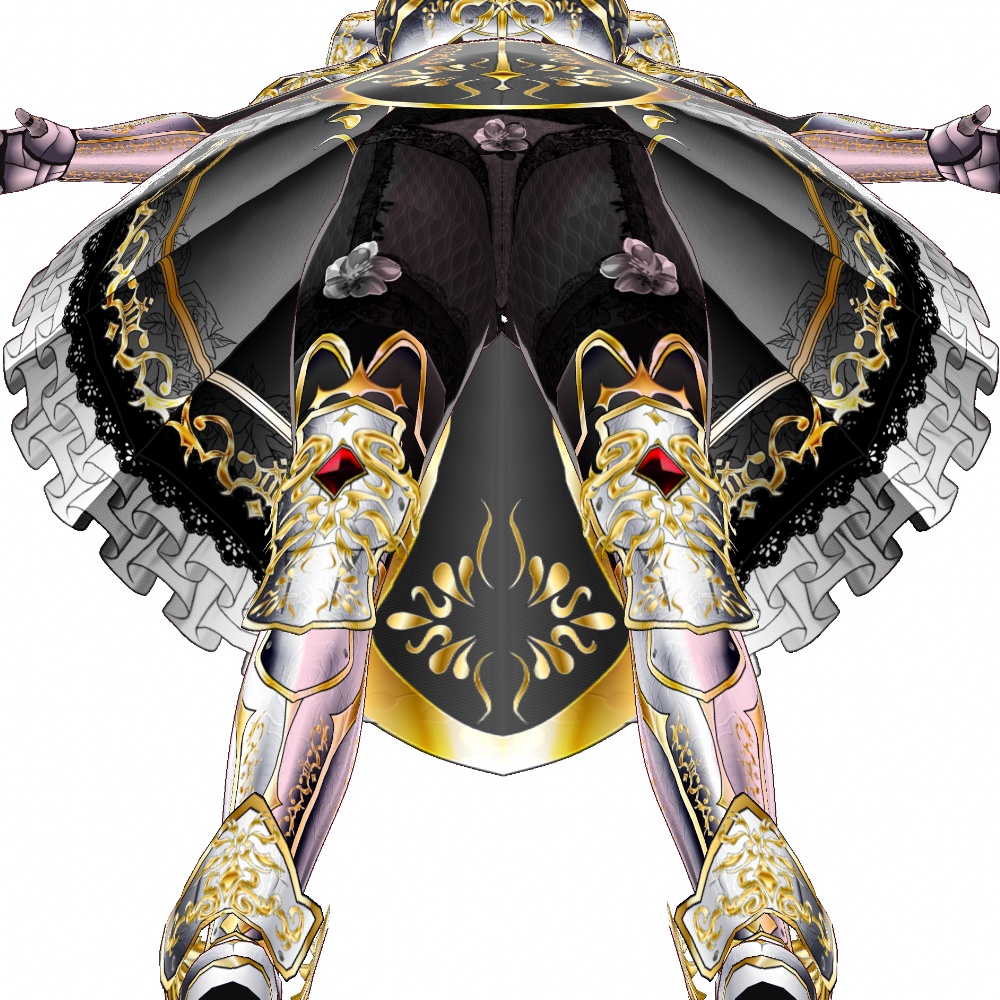 VRoid用 ドレスアーマー 白薔薇 - Dress Armor "White Rose"