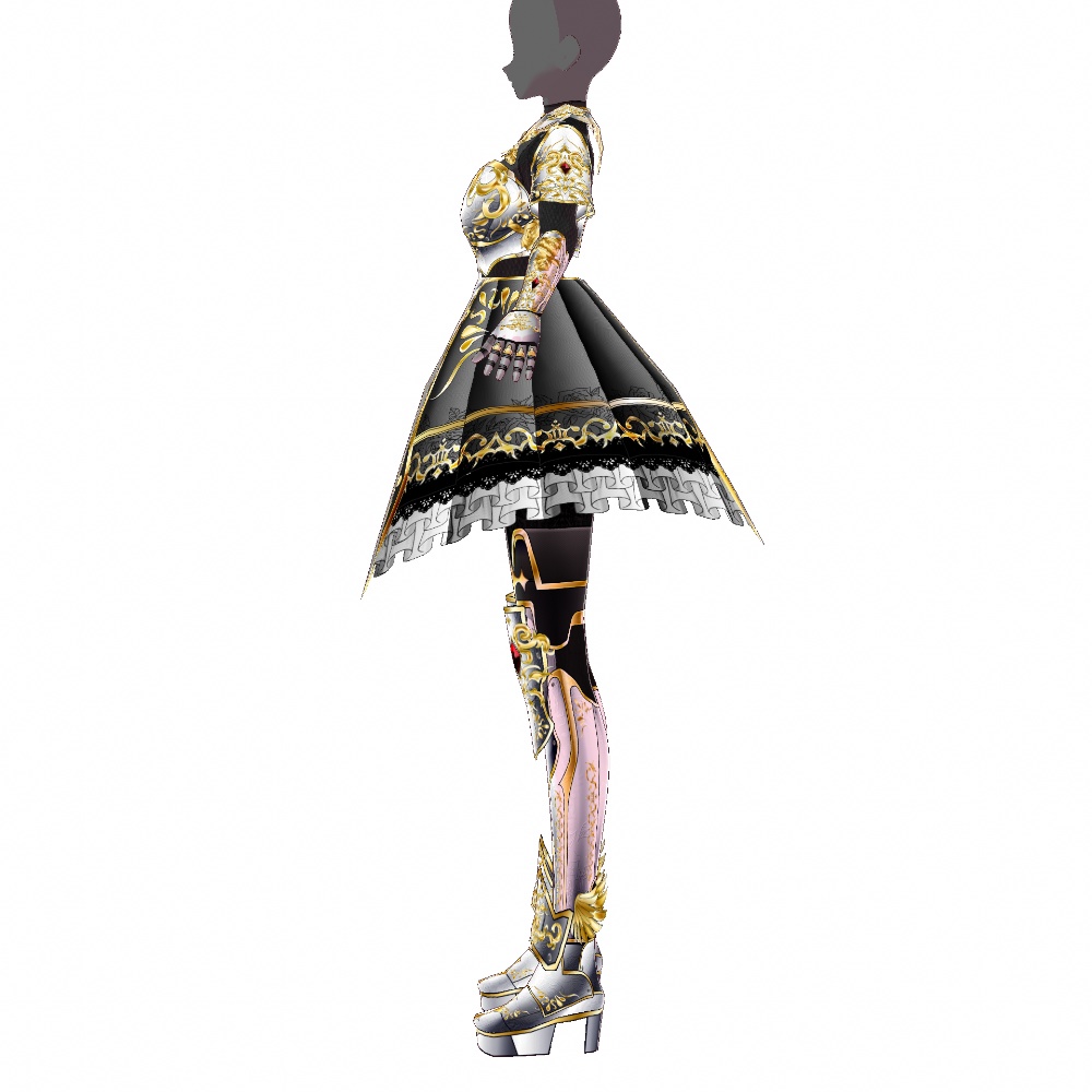 VRoid用 ドレスアーマー 白薔薇 - Dress Armor "White Rose"