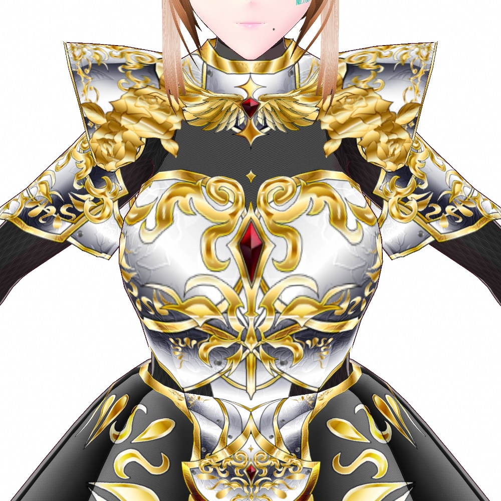 VRoid用 ドレスアーマー 白薔薇 - Dress Armor "White Rose"