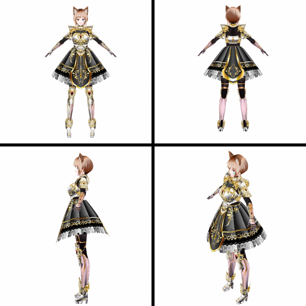 VRoid用 ドレスアーマー 白薔薇 - Dress Armor "White Rose"