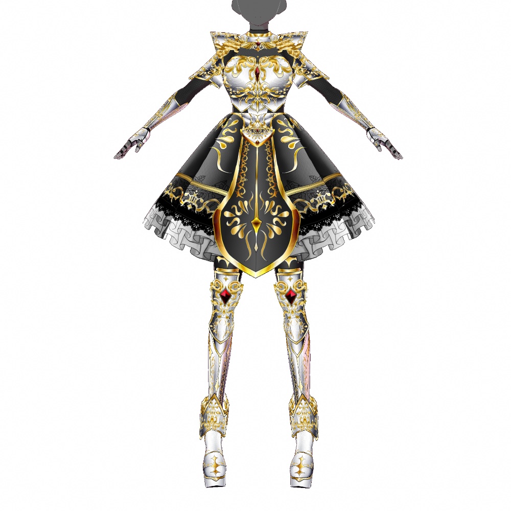 VRoid用 ドレスアーマー 白薔薇 - Dress Armor "White Rose"
