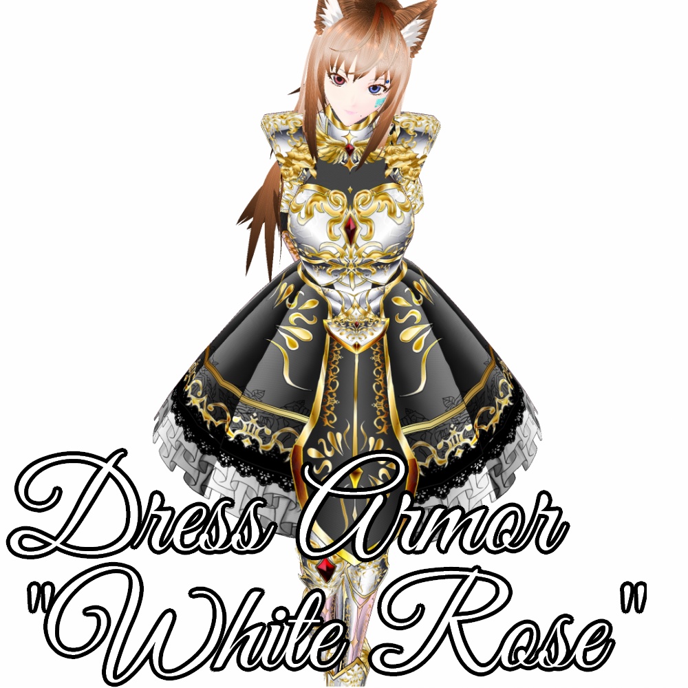 VRoid用 ドレスアーマー 白薔薇 - Dress Armor "White Rose"