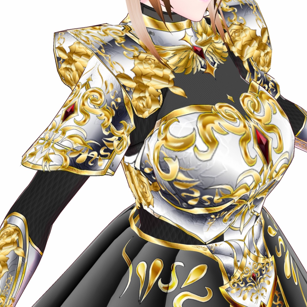 VRoid用 ドレスアーマー 白薔薇 - Dress Armor "White Rose"