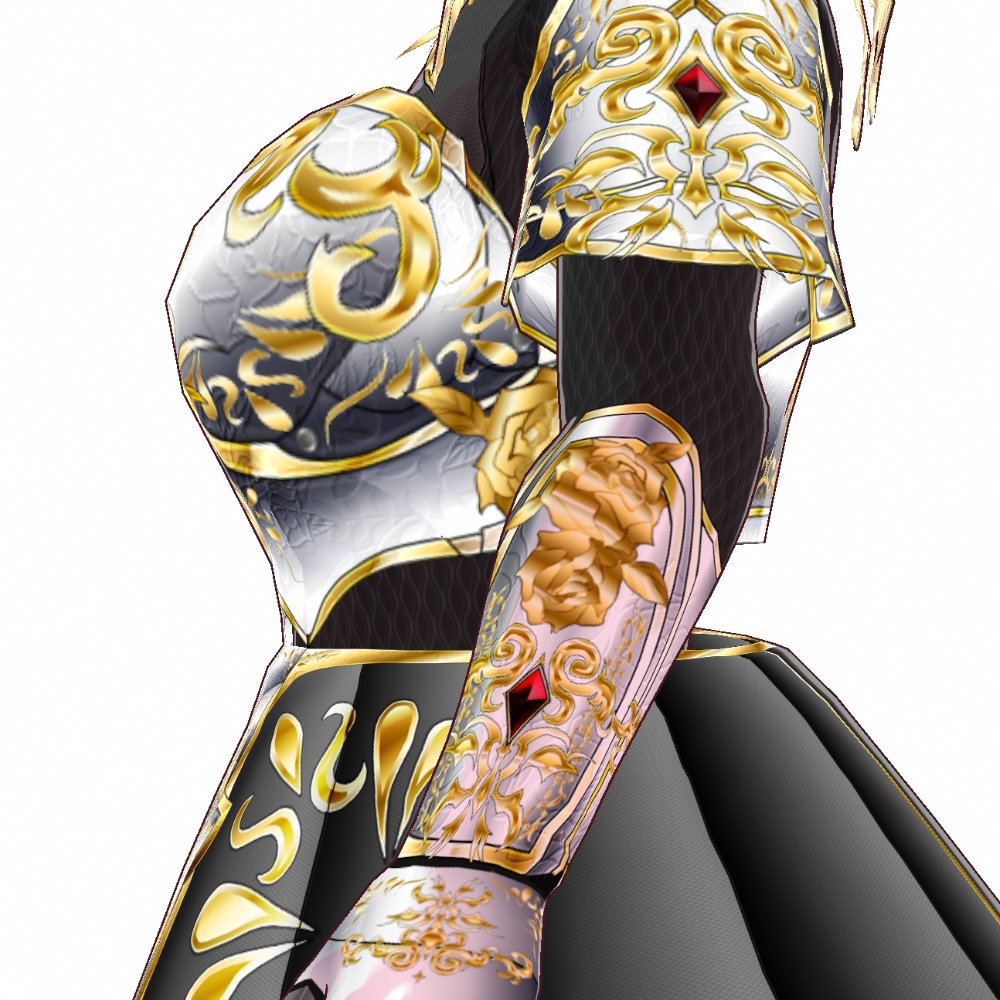 VRoid用 ドレスアーマー 白薔薇 - Dress Armor "White Rose"