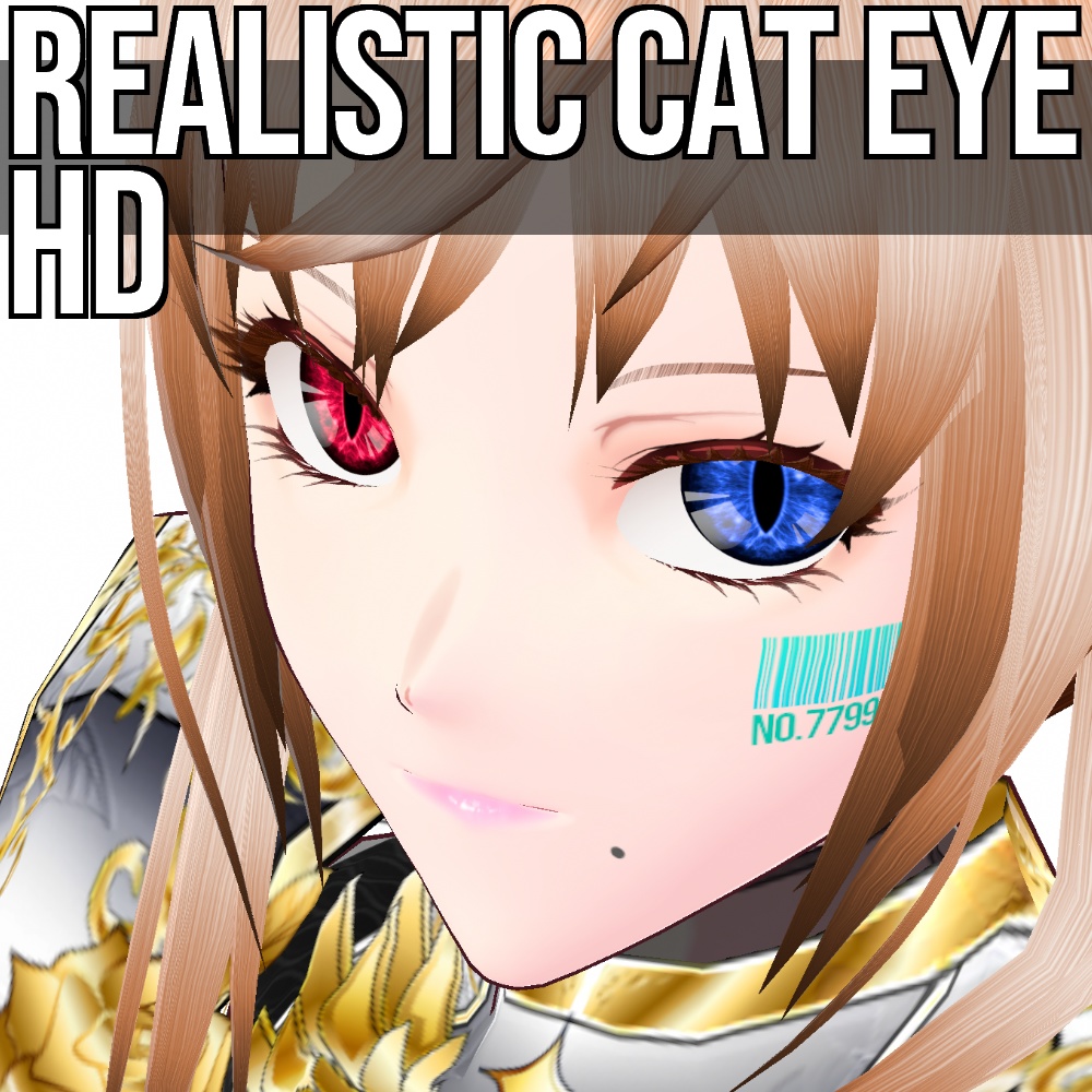 VRoid/VRC 色調変更可能 リアリスティック キャッツアイ 猫目 HD 瞳テクスチャ - Realistic Cat Eye HD