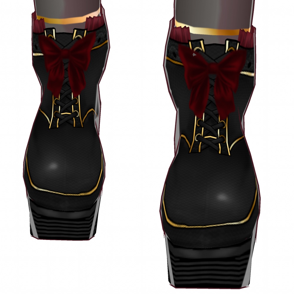 VRoid用 3色展開 ゴシックブーツ - Gothic Boots
