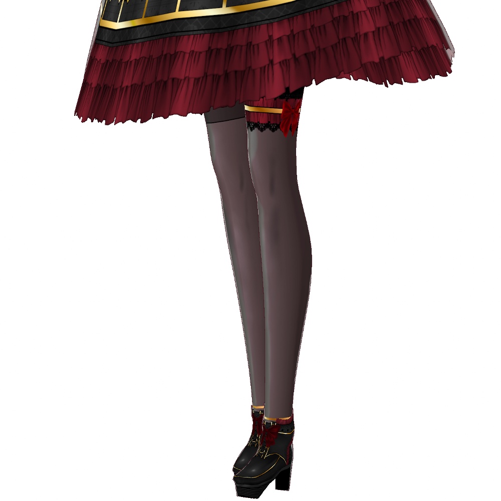 VRoid用 3色展開 ゴシックブーツ - Gothic Boots