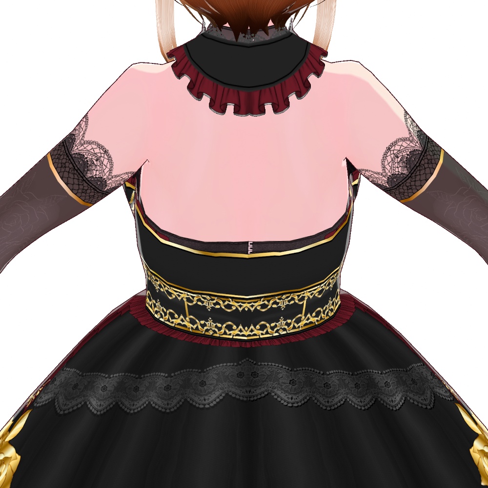 VRoid用 4色展開 ゴシックドレス 夜薔薇 - Gothic Dress "Midnight Rose"