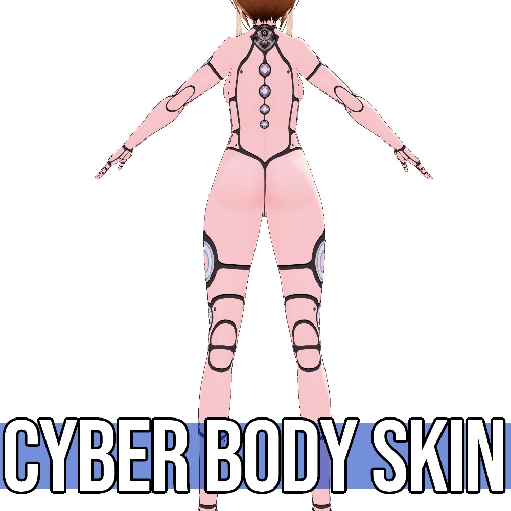 VRoid用 6色展開 アンドロイド風サイバーボディスキン 肌テクスチャ - Android Cyber Body Skin