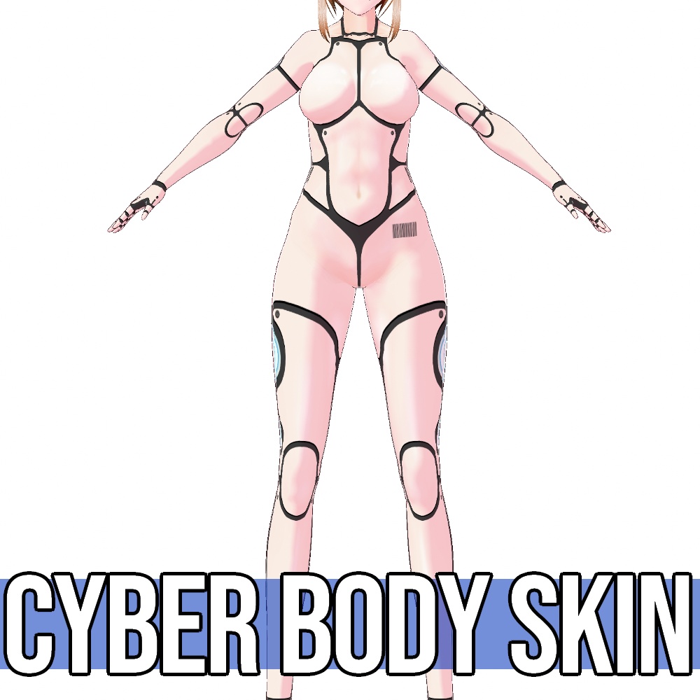 VRoid用 6色展開 アンドロイド風サイバーボディスキン 肌テクスチャ - Android Cyber Body Skin