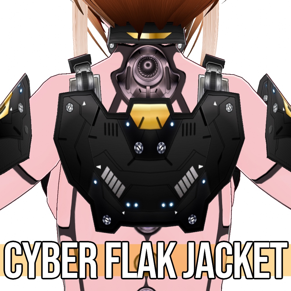 VRoid用 4色展開 サイバー 防弾ベスト - Cyber Flak Jacket