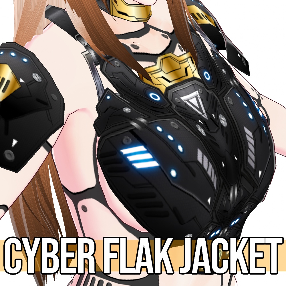 VRoid用 4色展開 サイバー 防弾ベスト - Cyber Flak Jacket
