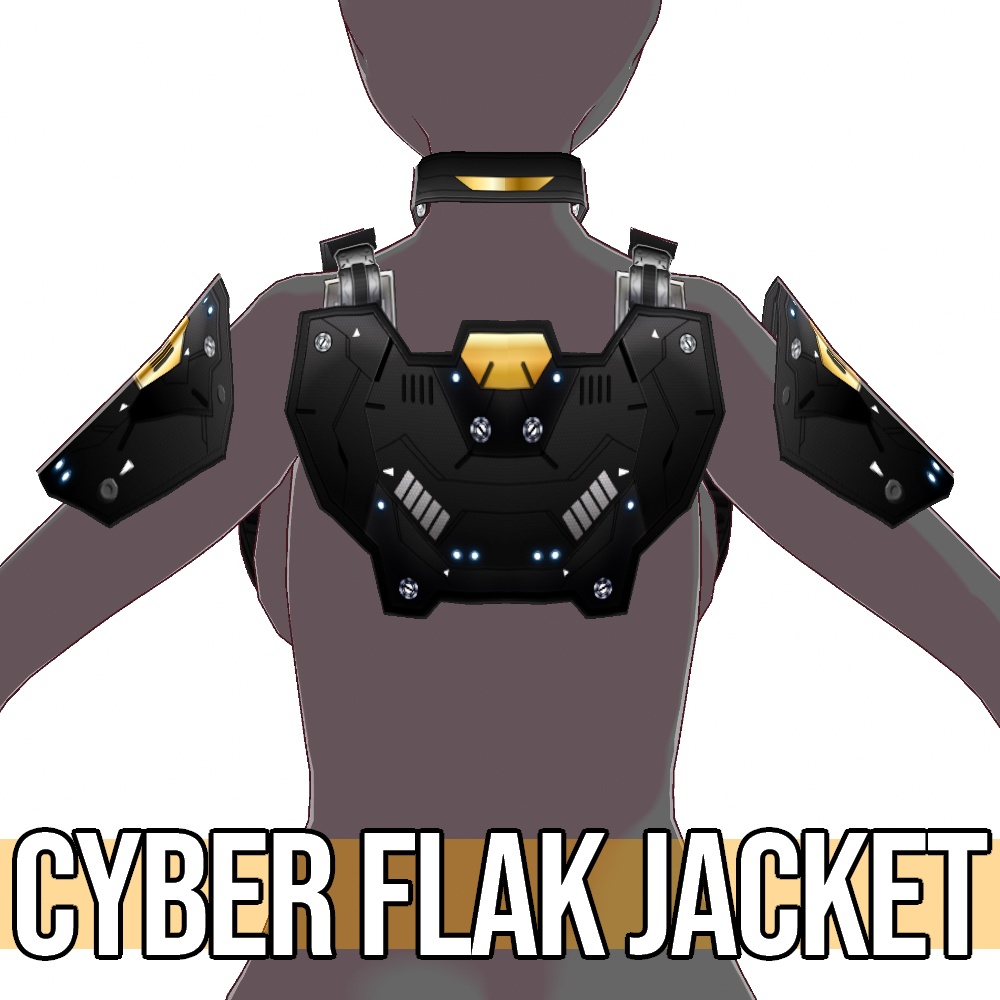 VRoid用 4色展開 サイバー 防弾ベスト - Cyber Flak Jacket