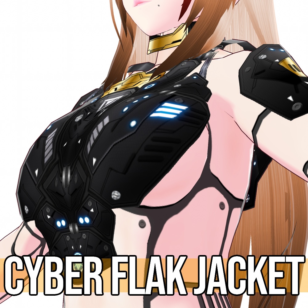 VRoid用 4色展開 サイバー 防弾ベスト - Cyber Flak Jacket