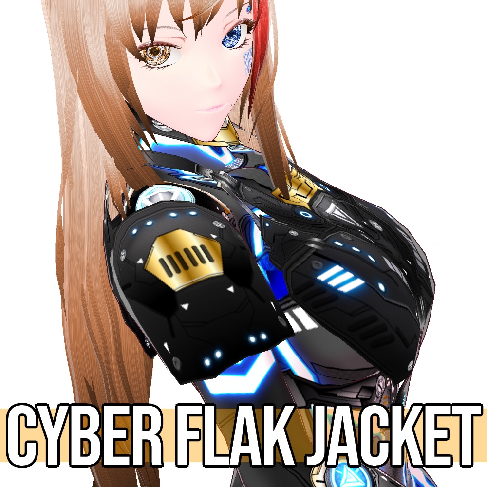VRoid用 4色展開 サイバー 防弾ベスト - Cyber Flak Jacket