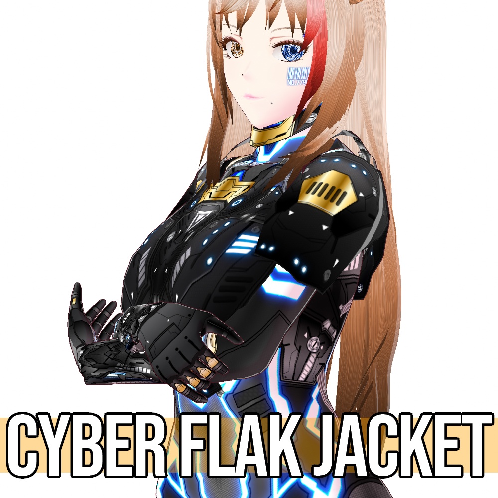 VRoid用 4色展開 サイバー 防弾ベスト - Cyber Flak Jacket