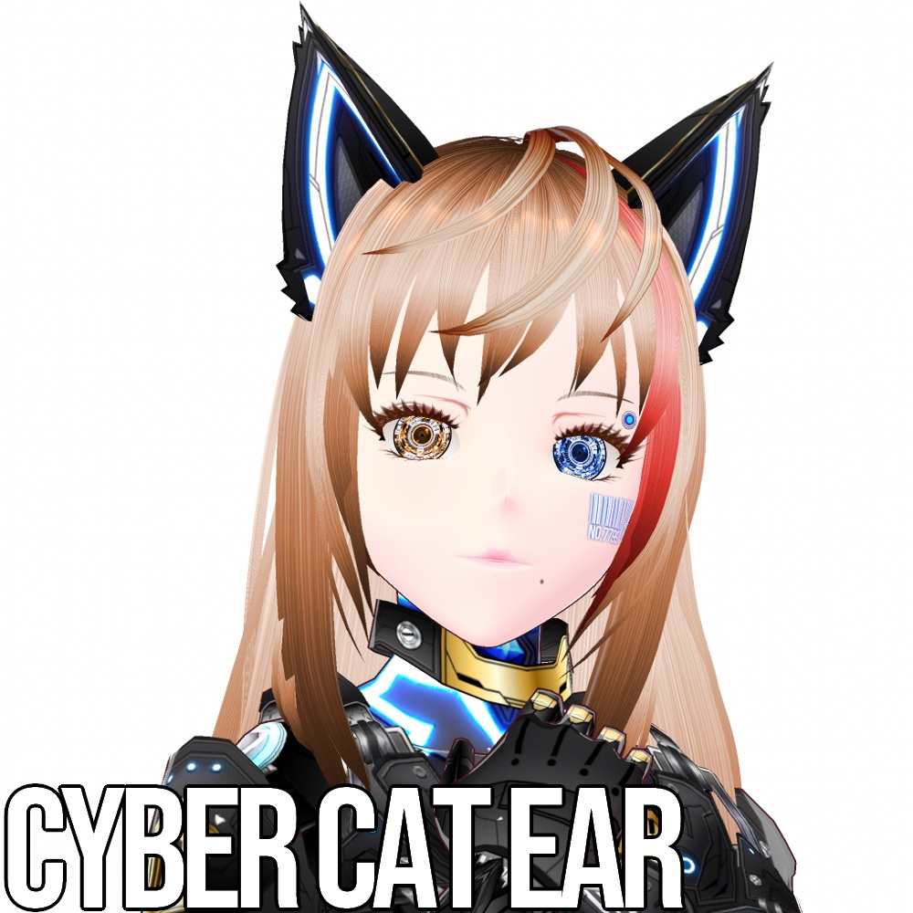 VRoid 発光5色 サイバー猫耳 - Cyber Cat Ear