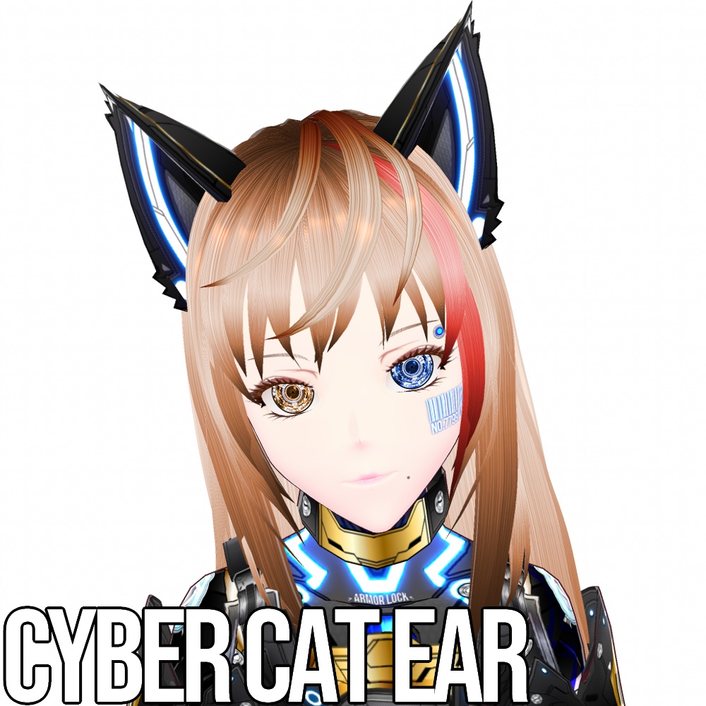 VRoid 発光5色 サイバー猫耳 - Cyber Cat Ear
