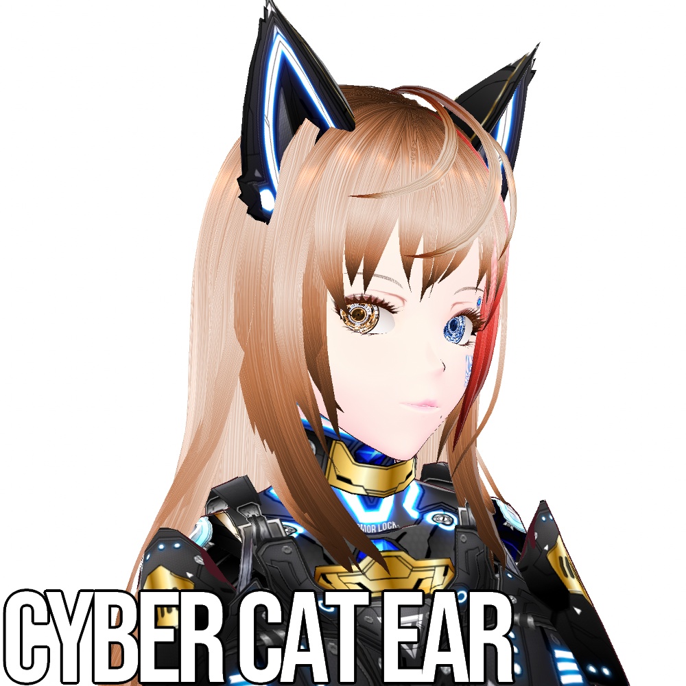 VRoid 発光5色 サイバー猫耳 - Cyber Cat Ear