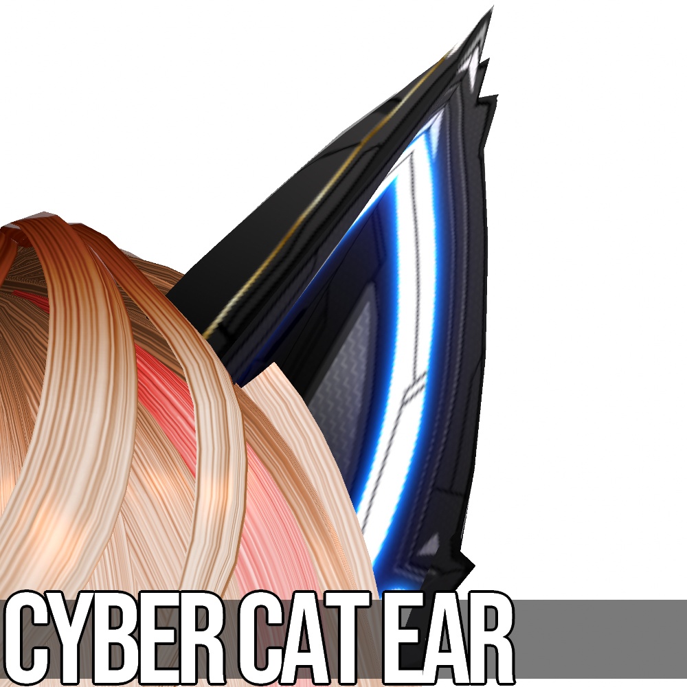 VRoid 発光5色 サイバー猫耳 - Cyber Cat Ear