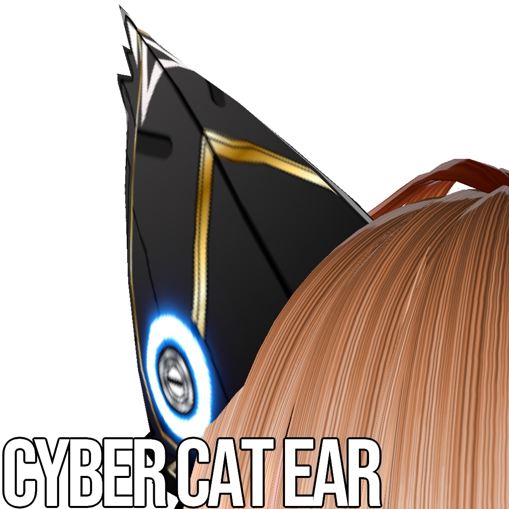 VRoid 発光5色 サイバー猫耳 - Cyber Cat Ear