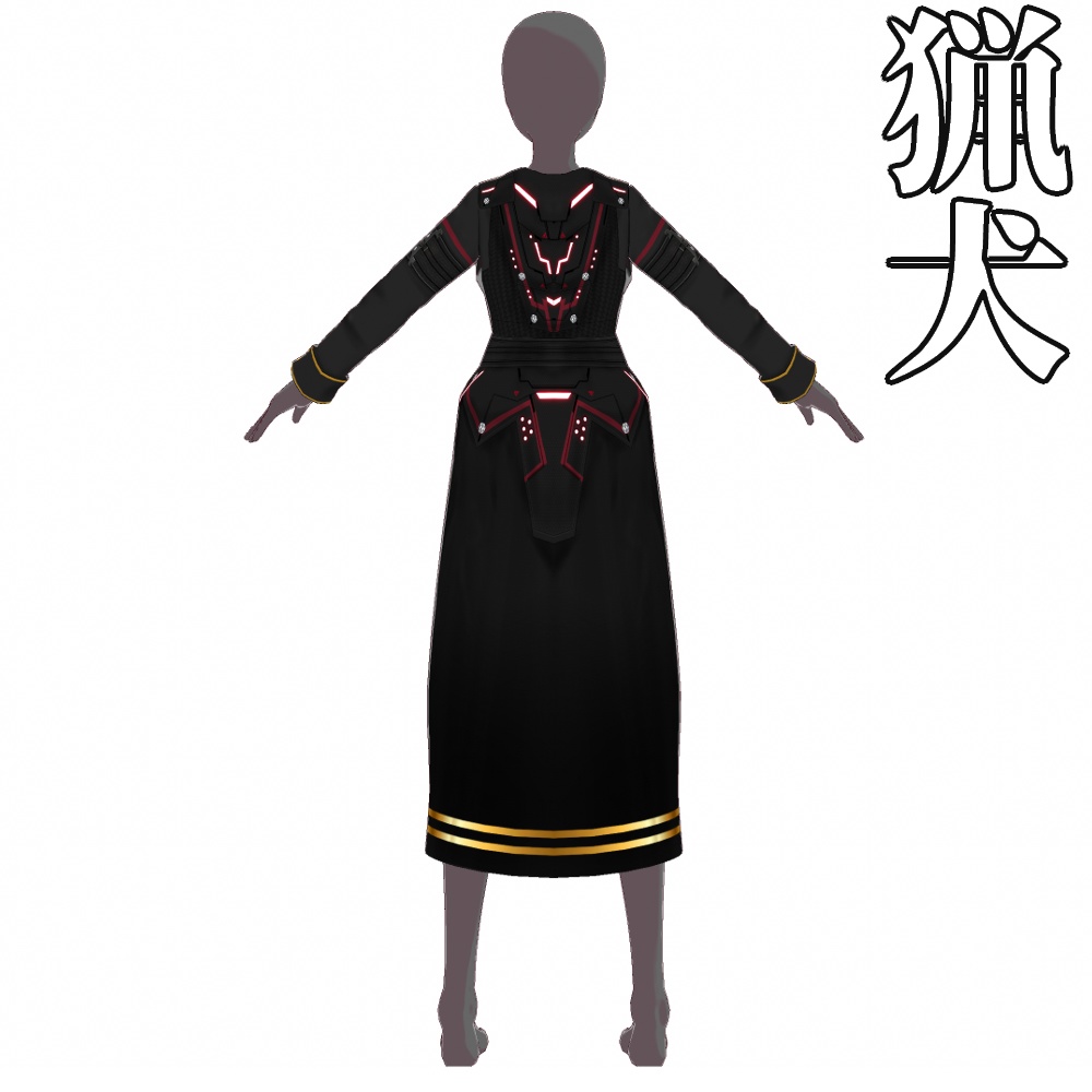 【旧作無料!】VRoid用 5色展開 サイバーミリタリーコート 猟犬 - Cyber Military Coat "Fox Hound"